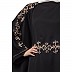 Party wear Kaftan abaya with embroidery work- Black-Gold